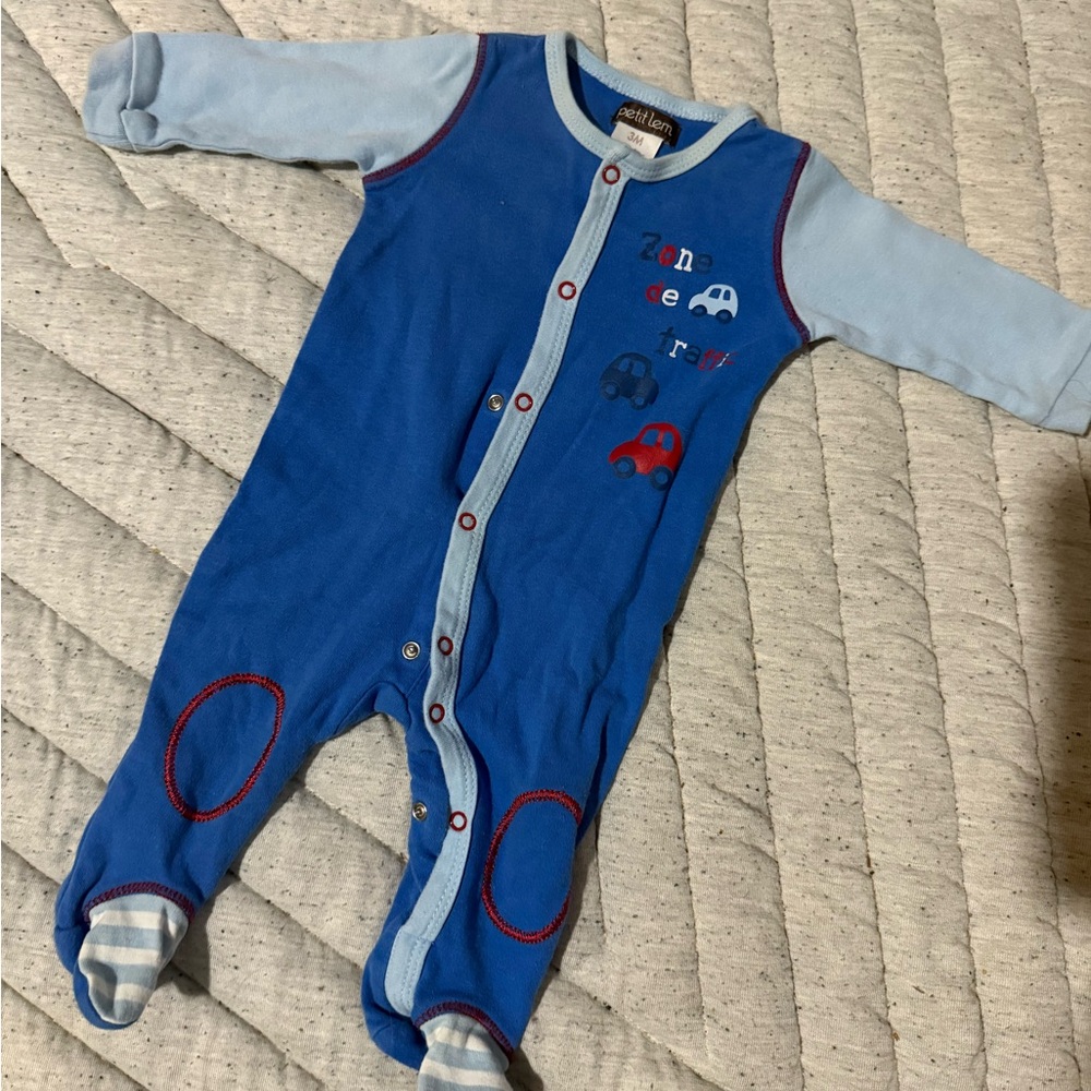Petit Lem Blue and Light Blue Car Footie